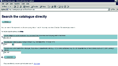 PRO Catalogue Search Page