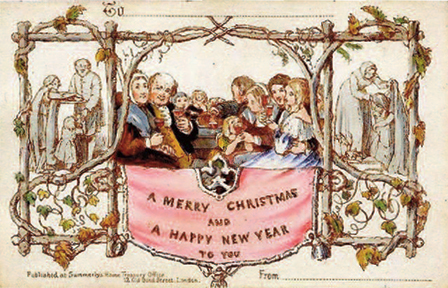 The first commercially produced Christmas card