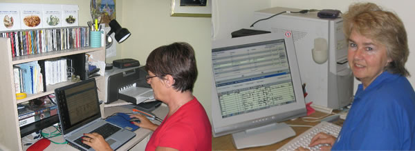 indexer volunteers Ann and Carole