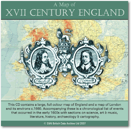 A Map of XVII (17th) Century England