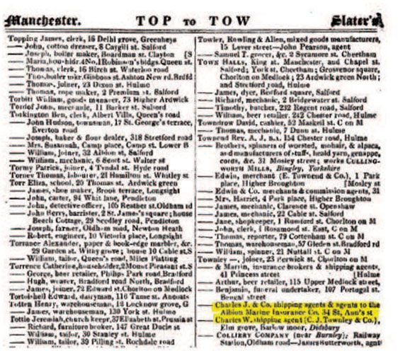 Slater's Directory for Manchester 1856