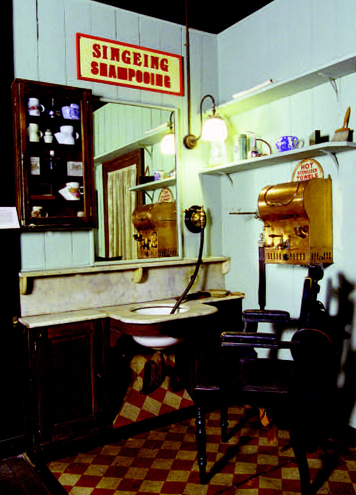 A reconstruction of a barber's shop