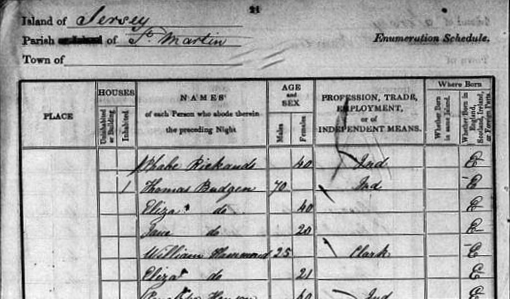 Thomas Budgen 1841 Census