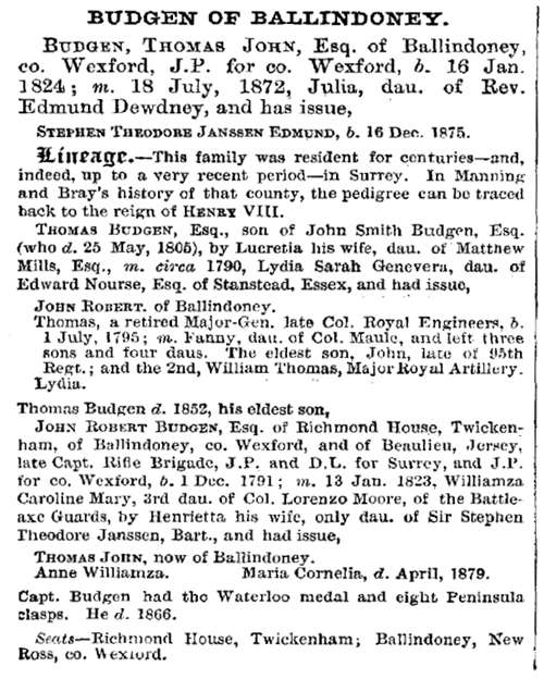 History of the Landed Gentry of Great Britain & Ireland 1886