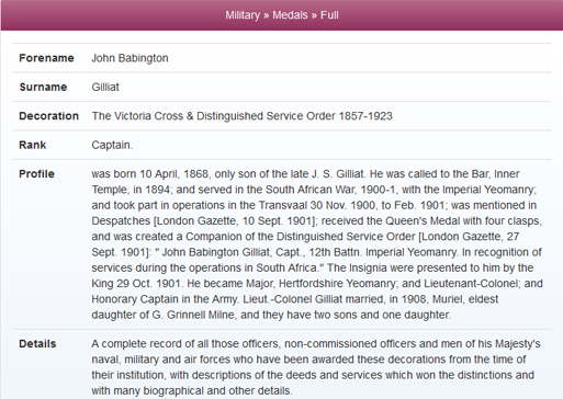 John Babington Gilliat DSO