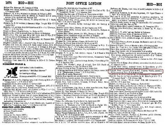 London 1928 Post Office Directory