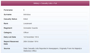 Casualty List