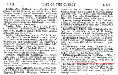 List of Clergy 1907