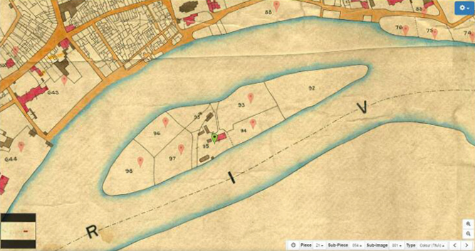 Tithe map of Eel Pie Island