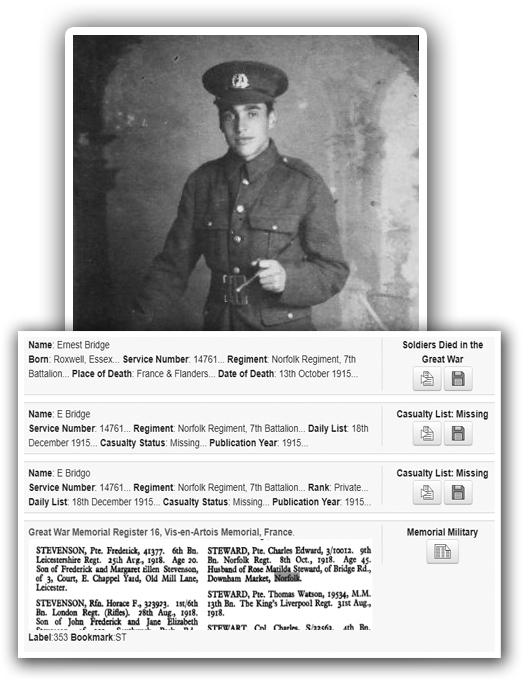 Ernest Bridge and his WW1 Records