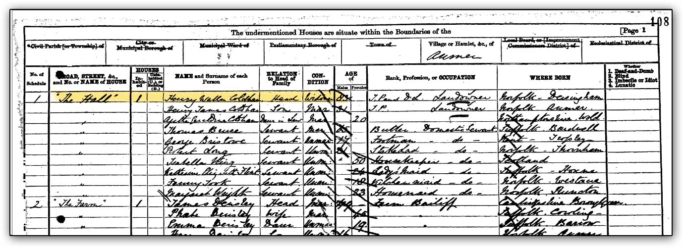 Henry Walter Coldham Census