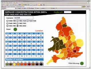 Surname Concentration Map