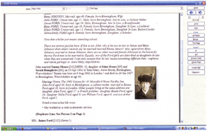 Screenshot of Legacy's Narrative Descendant Report